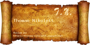 Thomae Nikolett névjegykártya